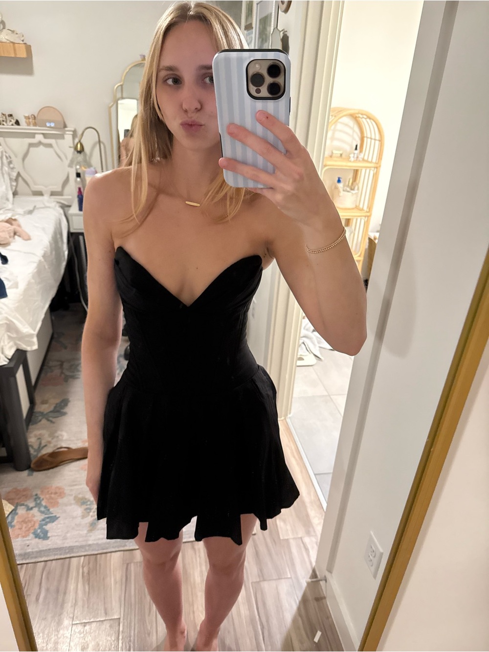 superdown Strapless Sweetheart Mini Dress in Black - Picture 3 of 3